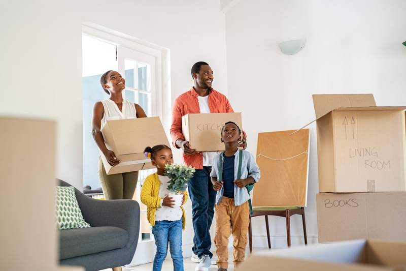 Young family moving to a new home without having to put 20% down on the house.